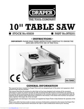 Draper Table Saw Instructions Manual Pdf Draper Table Saw Instructions Manual
