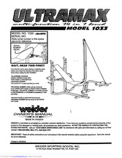 Weider Ultra Max 14 In 1 Manuals Manualslib