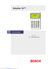 Bosch Solution 16plus User Manual Pdf Download