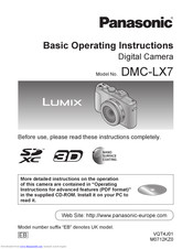 Panasonic Lumix DMC-LX7 Manuals | ManualsLib