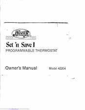 Hunter Set N Save I 42204 Owner S Manual Pdf Download