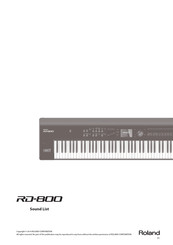 Roland Rd 800 Sound List Pdf Download Manualslib