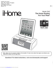 Ihome iHome iD45 Manuals | ManualsLib