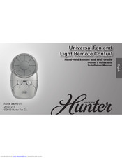 Hunter Universal Fan And Light Remote Control Owner S Manual And
