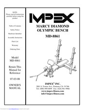 Impex Marcy Diamond MD-8861 Manuals