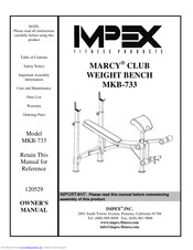 Impex Marcy Mkb 733 Owner S Manual Pdf Download