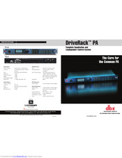 Dbx DriveRack PA Manuals