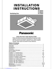 Panasonic Whisper Value Lite Fv 10vs1 Manuals Panasonic Whisper Value Lite Fv 10vs1