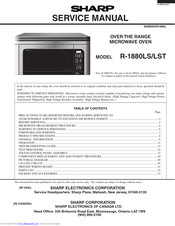 Sharp R 1880ls Service Manual Pdf Manualslib Sharp R 1880ls Service Manual Pdf