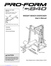 Pro Form C840 User Manual Pdf Download