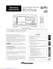 Pioneer PD-F706 Manuals | ManualsLib
