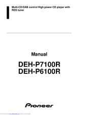 Pioneer Deh P6100bt Cd Receiver Download Instruction Manual Pdf
