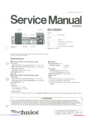 Technics SE-HD501 Manuals | ManualsLib