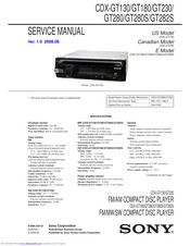 Sony Cdx Gt180 Service Manual Pdf Download Manualslib