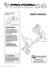 Proform CrossTrainer 56 Manuals 