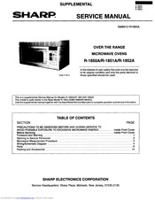 Sharp Carousel R-1850A Manuals | ManualsLib