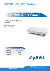 Zyxel Communications P 2601hn F1 Series Quick Start Manual