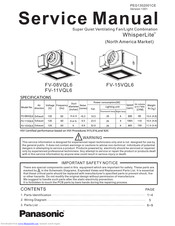 Panasonic WhisperLite FV-11VQL6 Manuals | ManualsLib