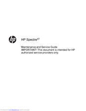 Hp Spectre Manuals | ManualsLib