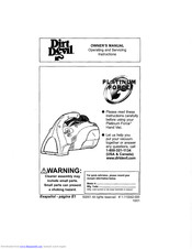 Dirt Devil Platinum Force Owner S Manual Pdf Download Manualslib
