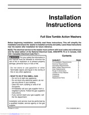 Frigidaire Full Size Tumble Action Washers Manuals