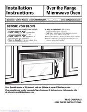 Ge Over The Range Microwave Oven Installation Instructions Manual Pdf Download Manualslib