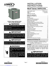 Lennox Merit 14HPX-036 Manuals | ManualsLib