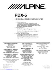 Alpine PDX-5 - Amplifier Manuals | ManualsLib