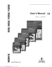 Behringer Xenyx 502 User Manual Pdf Download Manualslib