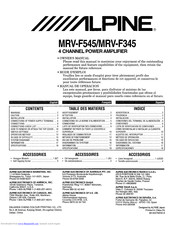 Alpine MRV-F345 - V12 Car Amplifier Manuals | ManualsLib