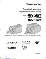 Panasonic Hdc Sd80 Operating Instructions Manual Pdf Download