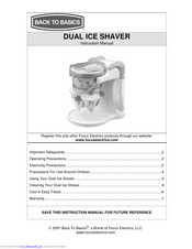 Back to basics Electric Ice Shaver Manuals | ManualsLib