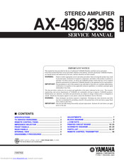 Yamaha Ax 496 Service Manual Pdf Download Manualslib