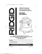Ridgid WD16800 Manuals | ManualsLib