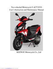 Keeway F Act Evo Manuals Manualslib