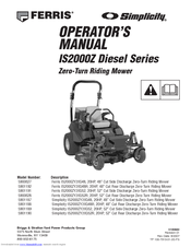 Ferris IS2000Z Diesel Manuals | ManualsLib