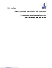 Beko DRYPOINT RA 20-960 Manuals | ManualsLib