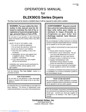 Continental girbau DL2X30CG Series Manuals | ManualsLib