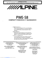 Alpine PWE-S8 Manuals | ManualsLib