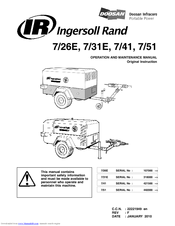 Ingersoll Rand 7 26e Operation And Maintenance Manual Pdf