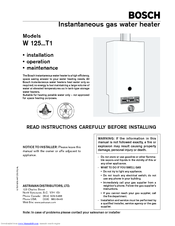 Bosch W 125 T1 Operating Maintenance Instructions Pdf Download Manualslib