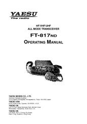 Yaesu FT-817ND Manuals | ManualsLib