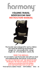 Harmony Folding Travel Booster Car Seat Manuals Manualslib