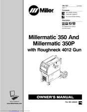 MILLER MILLERMATIC OWNER/'S MANUAL 350 AND MILLERMATIC 350P OWNER/'S MANUAL