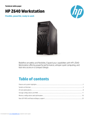 Hp Z640 Workstation Series Manuals Manualslib