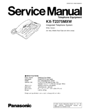 Panasonic Kx T2375mxw User Manual Download