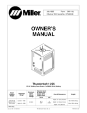 Miller Thunderbolt 225 Manuals | ManualsLib