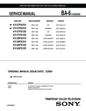 Sony Trinitron Kv 29fs120 Manuals Manualslib