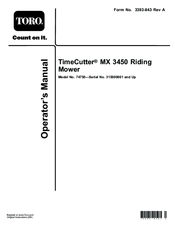 Toro TimeCutter MX 3450 74750 Manuals | ManualsLib