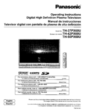 Panasonic TH-50PX60U Manuals | ManualsLib